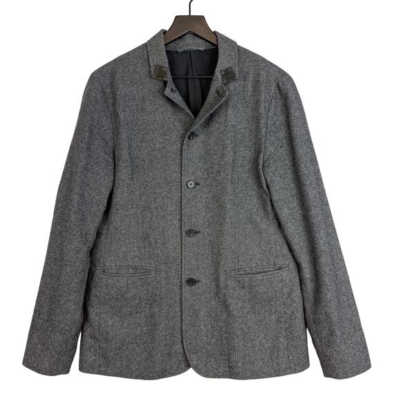 Allsaints Mens Crane Blazer Wool Blend Gray Jacket Italian Cloth - Size 36 - Picture 1 of 10